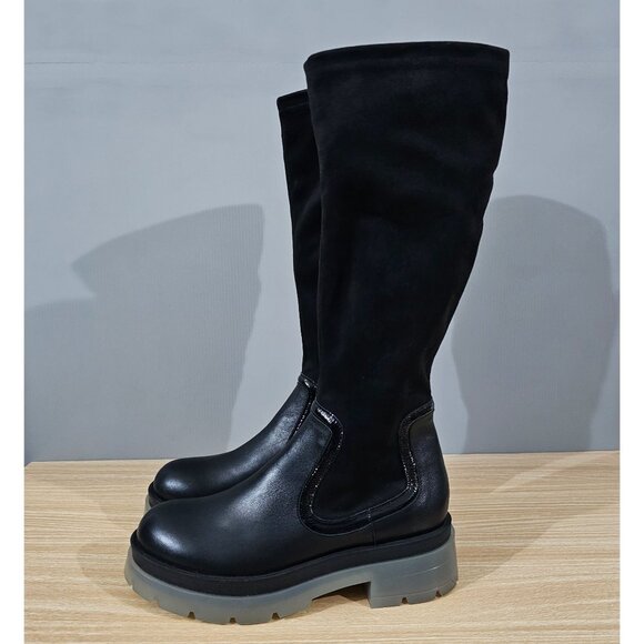 Aquatalia Drew Tall Boot Knee High Combat Naplak Suede Leather Weatherproof 7.5 - Picture 15 of 15